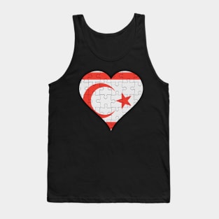 Turkish Cypriot Jigsaw Puzzle Heart Design - Gift for Turkish Cypriot With Northen Cyprus Roots Tank Top